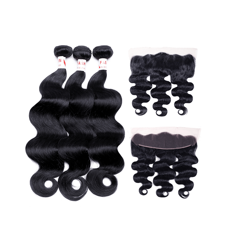 9A Grade Peruvian Virgin Hair Body Wave - 3 Bundles + Body Wave Frontal