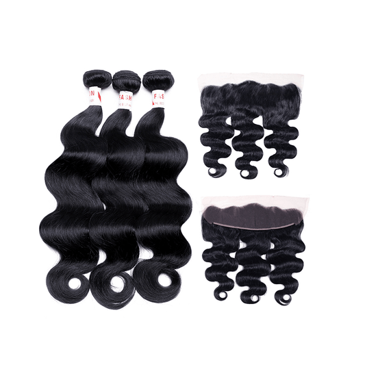 9A Grade Peruvian Virgin Hair Body Wave - 3 Bundles + Body Wave Frontal