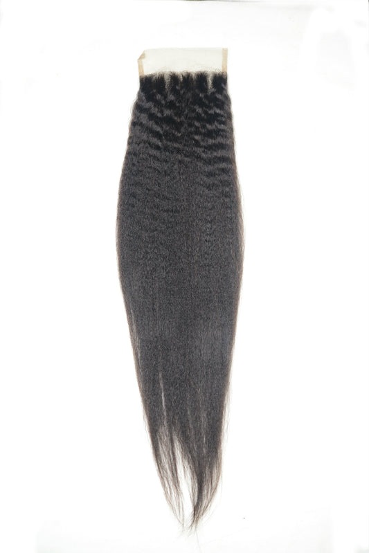 Pre-plucked Lace Closure 4" x 4"- Kinky Straight
